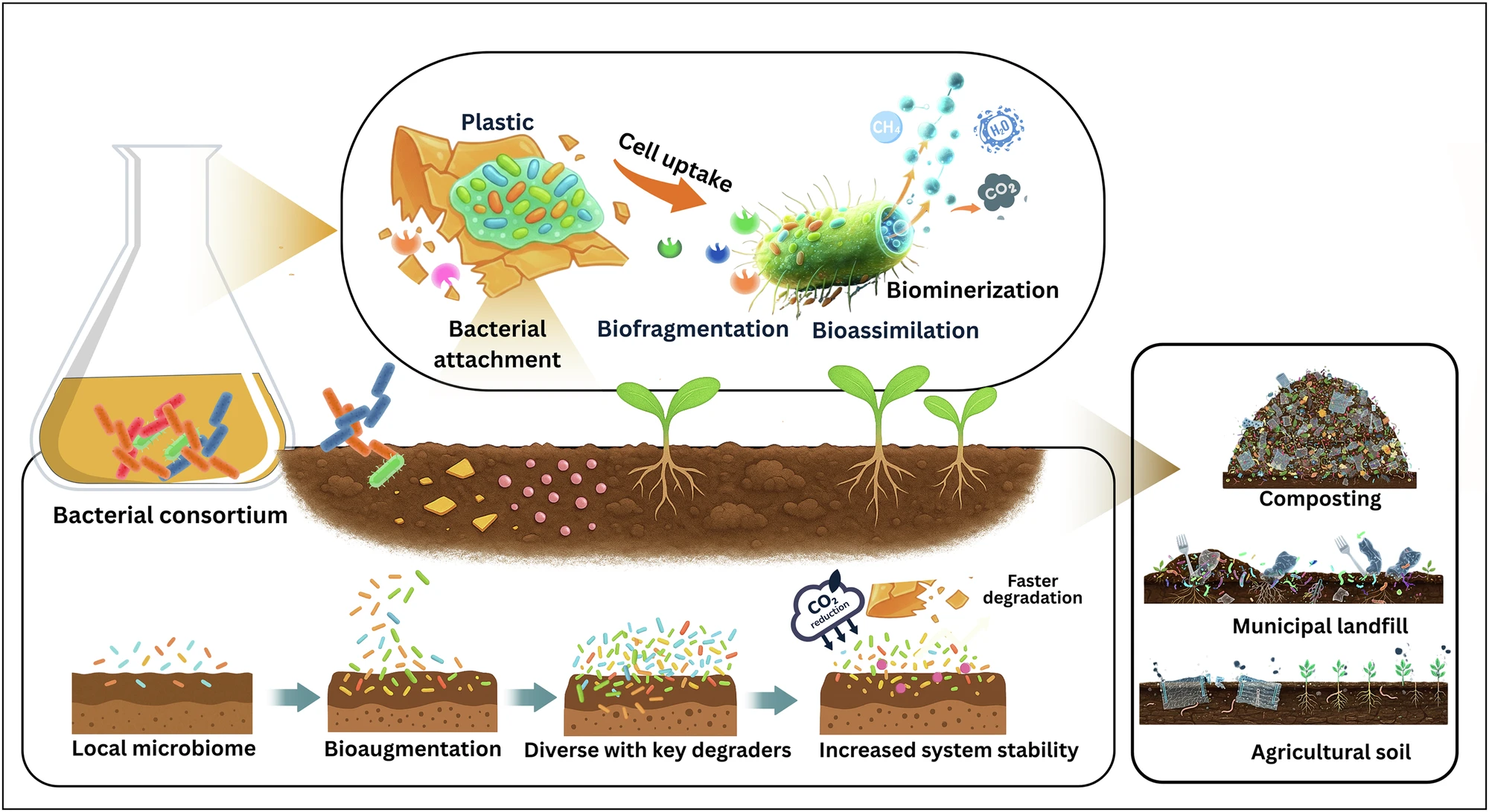 (세균 컨소시엄 기반 플라스틱 생분해 기술 연구) Bioaugmentation with bacterial consortia for sustainable plastic waste treatment 대표 이미지