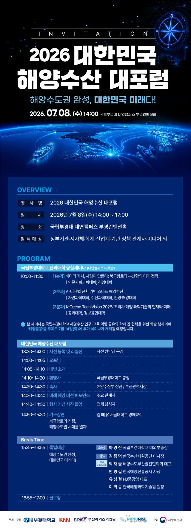 국립부경대, '2026 대한민국 해양수산 대포럼' 개최...해양수도권 비전 제시 대표 이미지