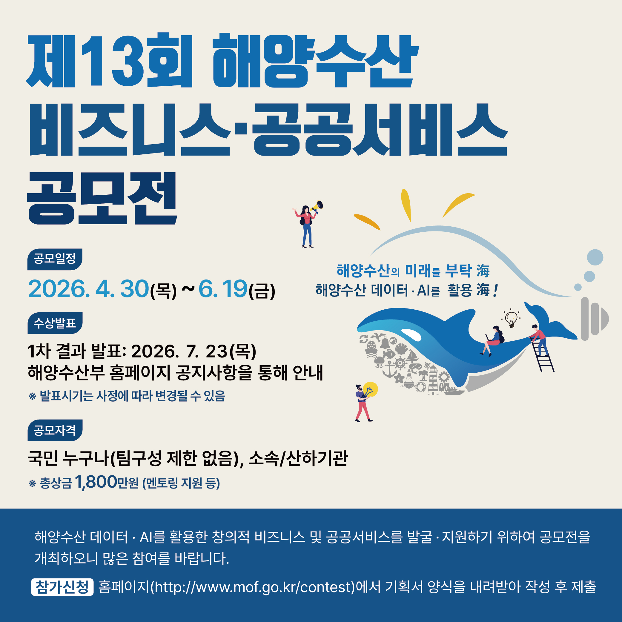 제13회 해양수산 비즈니스공공서비스 공모전
